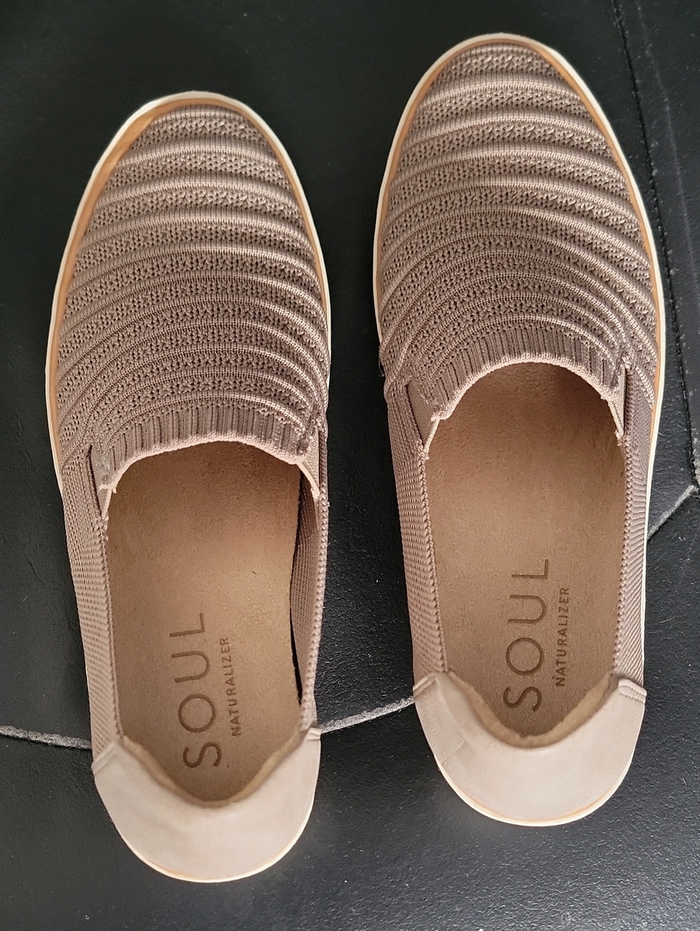 SOUL Naturalizer Women's Knit Slip-On Sneakers in Taupe